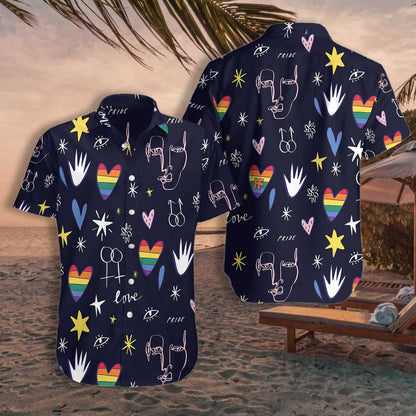 Love Is Love Happy LGBT Hawaiian Shirt, Hawaiian Shirt Gift, Christmas Gift