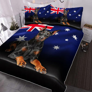 The Dobermann, Doberman Pinscher Dog Quilt Bedding Set, Dog Lovers Australian Bedroom Set Bedlinen 3D,Bedding Christmas Gift,Bedding Set Christmas