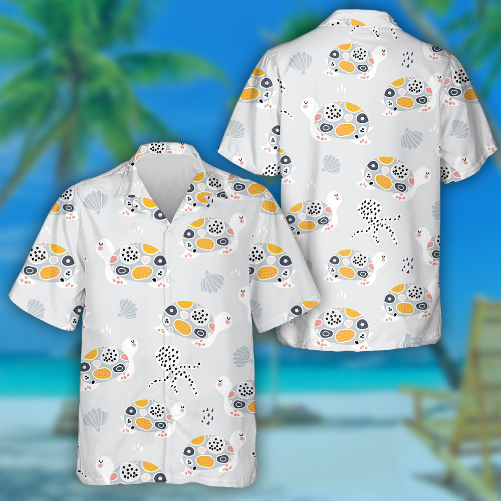 Marine With Cute Turtles Undersea Texture Hawaiian Shirt,Hawaiian Shirt Gift, Christmas Gift
