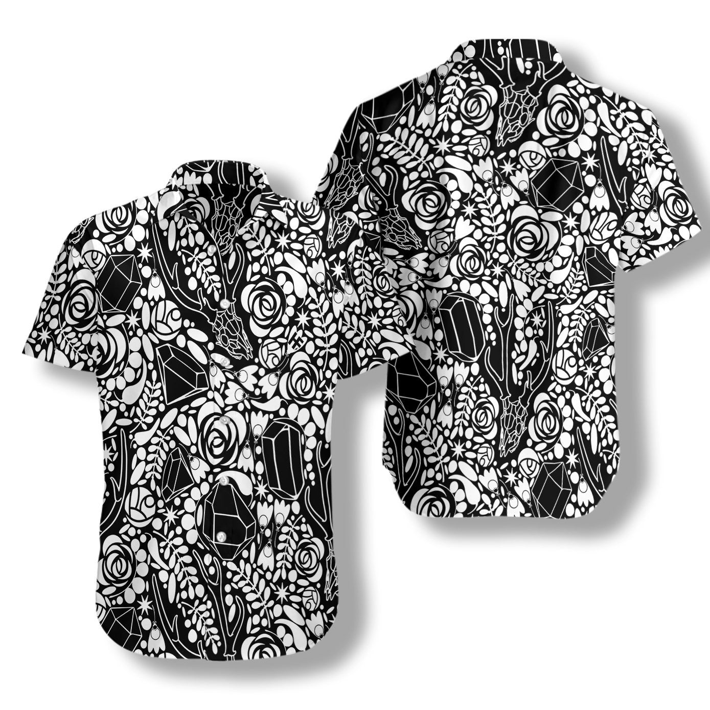 Deer Skull Crystal Seamless Pattern Design Hawaiian Shirt,Hawaiian Shirt Gift, Christmas Gift