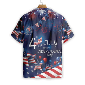 4th July US Independence Day Flag Background Hawaiian Shirt, Hawaiian Shirt Gift, Christmas Gift