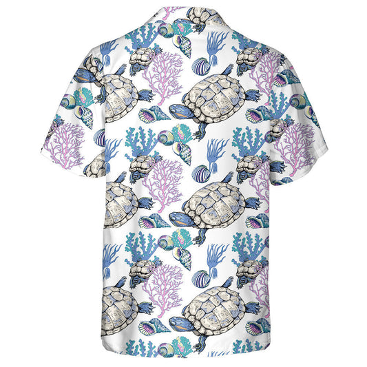 Turtle Crab Shell And Plants Underwater Animals Hawaiian Shirt, Hawaiian Shirt Gift, Christmas Gift