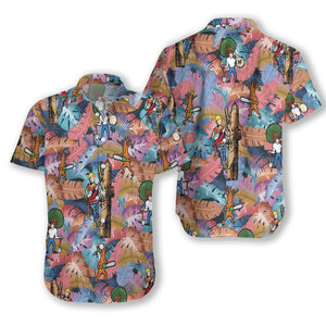 Arborist Proud Blue And Pink Leave Hawaiian Shirt, Hawaiian For Gift