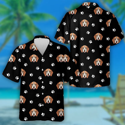 Madra Beagle gleoite le Léine Haváíach Dubh Agus Bán Lapa, Bronntanas Léine Haváís, Bronntanas Nollag