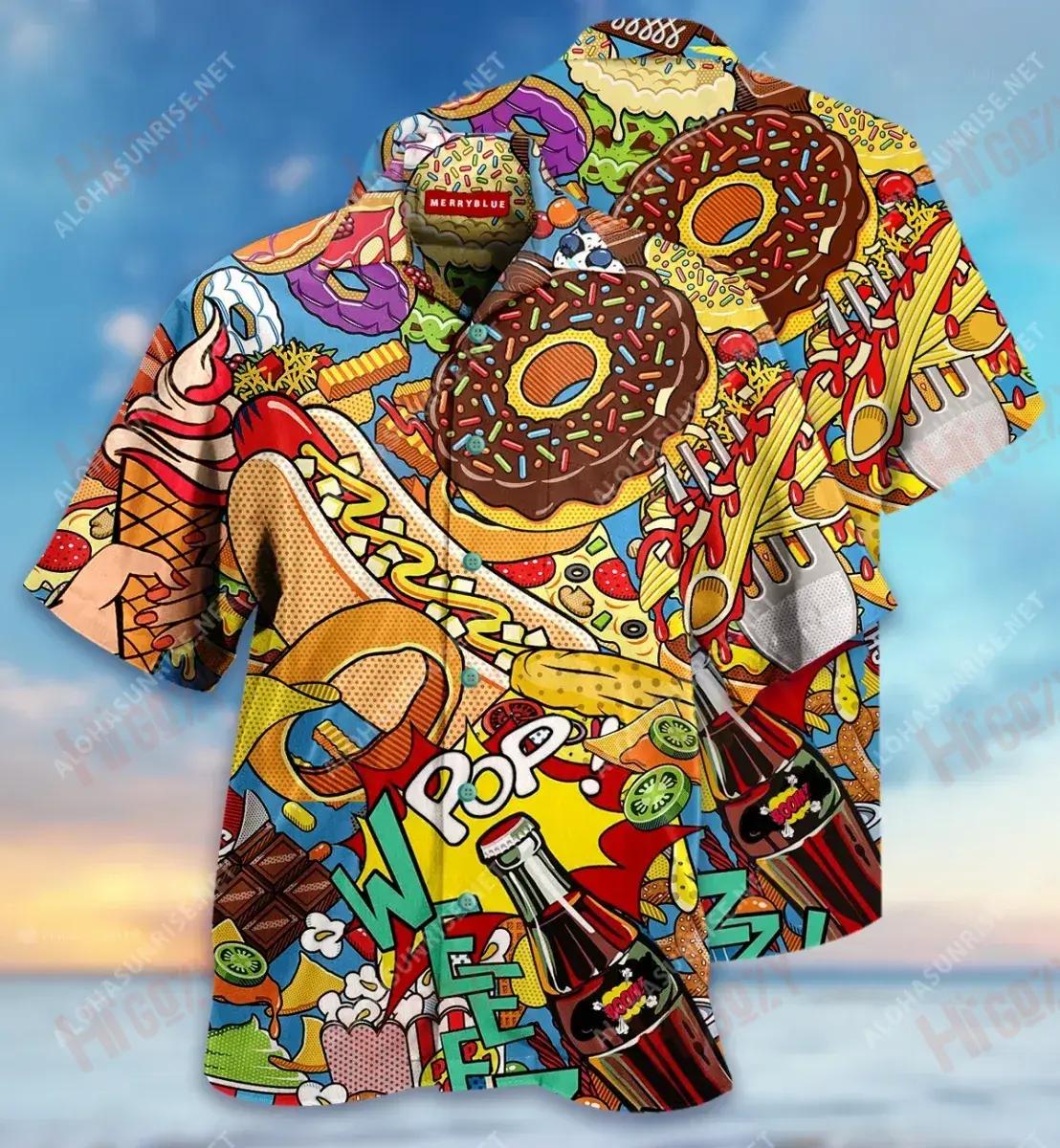 I Don'T Like Food, I Love It Unisex Hawaiian Shirt Summer Short Sleeve Best Hawaiian Shirts Hawaiian Shirts For Men, Hawaiian Shirt Gift, Christmas Gift