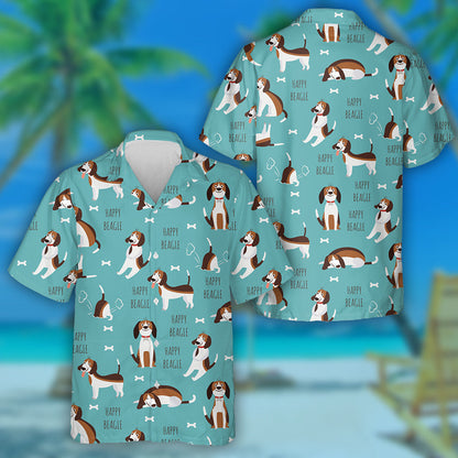Playing With Beagle Dogs On Blue Hawaiian Shirt,Hawaiian Shirt Gift, Christmas Gift