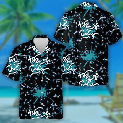 Dearadh Litreoireachta Lá Saoirse Mheiriceá le Tine Ealaíne Ar Chúlra Léine Haváí, Bronntanas Léine Haváíais, Bronntanas Nollag