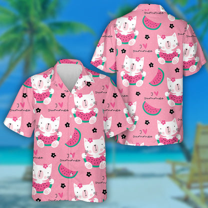 Cat gleoite Le watermelon Ar Léine Bándearg Haváís, Bronntanas Léine Haváís, Bronntanas Nollag