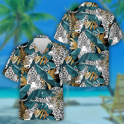 Léine Haváíais Liopard Agus Glas Coimhthíocha Buí Tropical Banana Haváí, Bronntanas Léine haváíais, Bronntanas Nollag