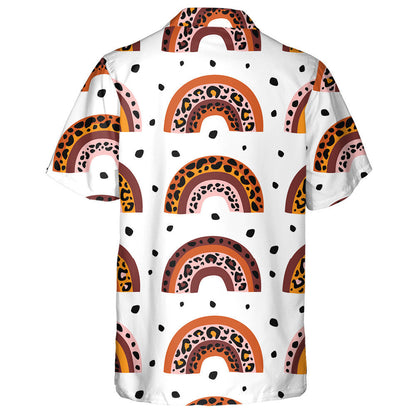 Tropical Style With Rainbow And Leopard Hawaiian Shirt, Hawaiian For Gift