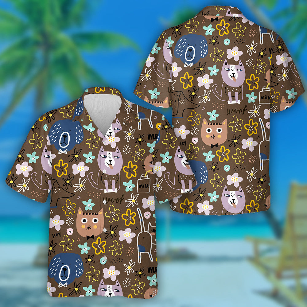 Madraí Greannmhar Cait Agus Bláthanna Gleoite Léine Haváís, Bronntanas Léine Haváí, Bronntanas Nollag