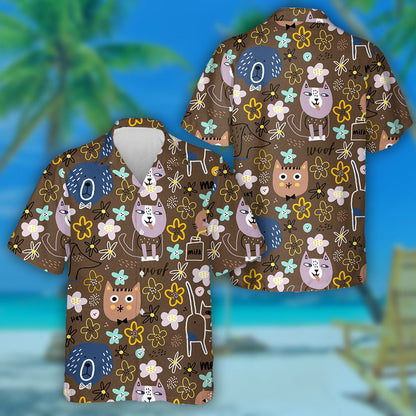 Madraí Greannmhar Cait Agus Bláthanna Gleoite Léine Haváís, Bronntanas Léine Haváí, Bronntanas Nollag