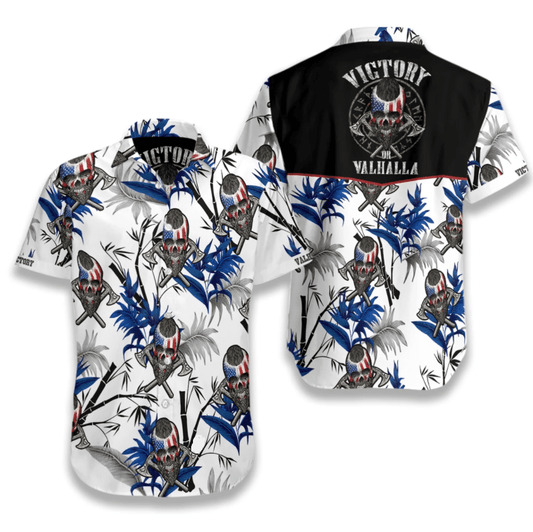 Victory Or Valhalla Viking Cool Pattern Hawaiian Shirt, Hwaiian For Gift