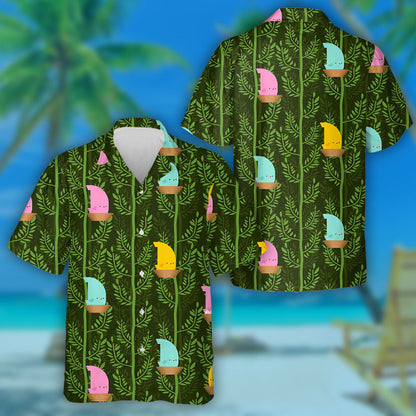 Colorful Red Cardinal Bird On Tree Background Hawaiian Shirt, Hawaiian Shirt Gift, Christmas Gift