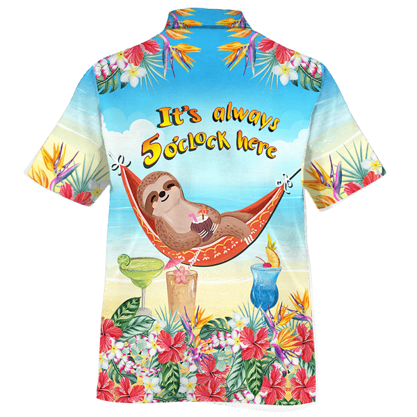 Sloth Sleeping In Hammock Pattern Hawaiian Shirt,Hawaiian Shirt Gift, Christmas Gift