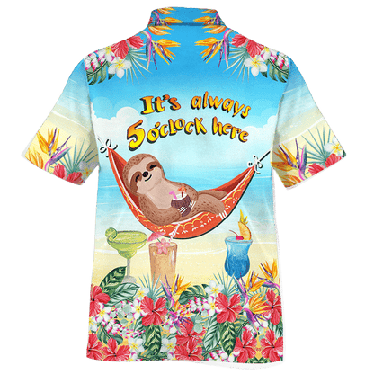 Sloth Sleeping In Hammock Pattern Hawaiian Shirt,Hawaiian Shirt Gift, Christmas Gift