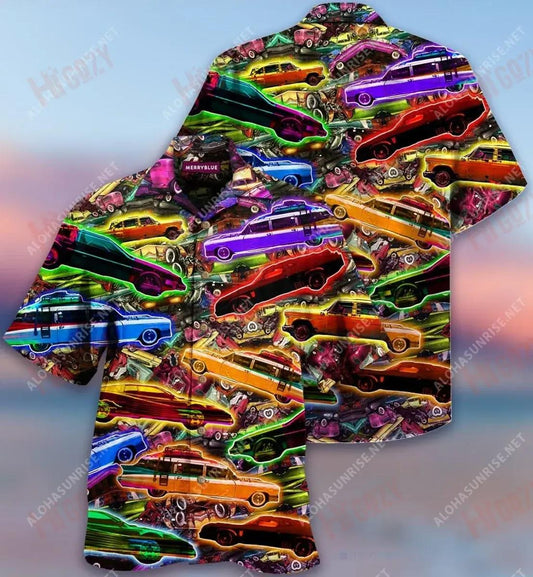 Is breá liom Gluaisteáin Thapa Gluaisteán Léine Haváís Unisex Laethanta Saoire Muinchille Gearr Na Léinte Haváís is Fearr Léinte Greannmhar Haváís, Bronntanas Léine Haváís, Bronntanas Nollag