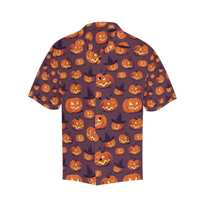 Nice Halloween Pumpkin Pattern Illustration Hawaiian Shirt ,Hawaiian Shirt Gift, Christmas Gift