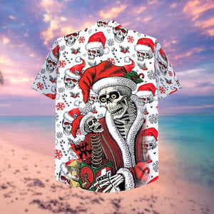 Christmas Skull Santa Claus Hawaiian Shirt, Hawaiian Shirt Gift, Christmas Gift