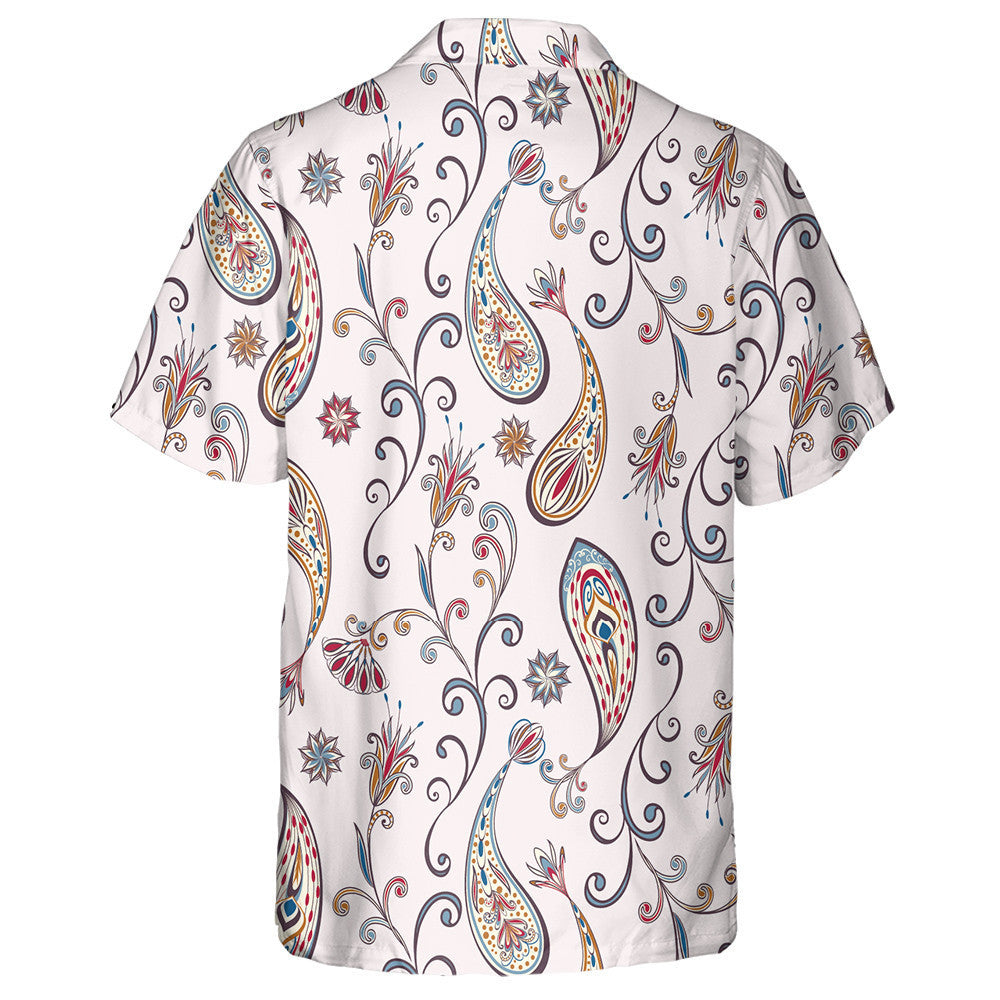 Decorative Flowers Branches Traditional Paisley Pattern Hawaiian Shirt,Hawaiian Shirt Gift, Christmas Gift