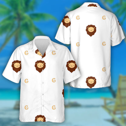 The House Mascot Lion With Letter G Hawaiian Shirt, Hawaiian Shirt Gift, Christmas Gift