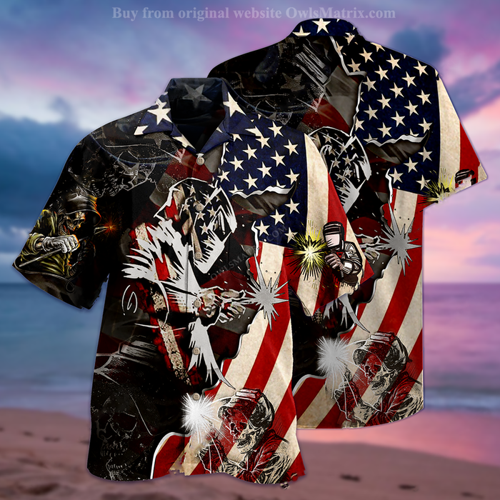 Welder Patriotic - Hawaiian Shirt, Hawaiian Shirt Gift, Christmas Gift