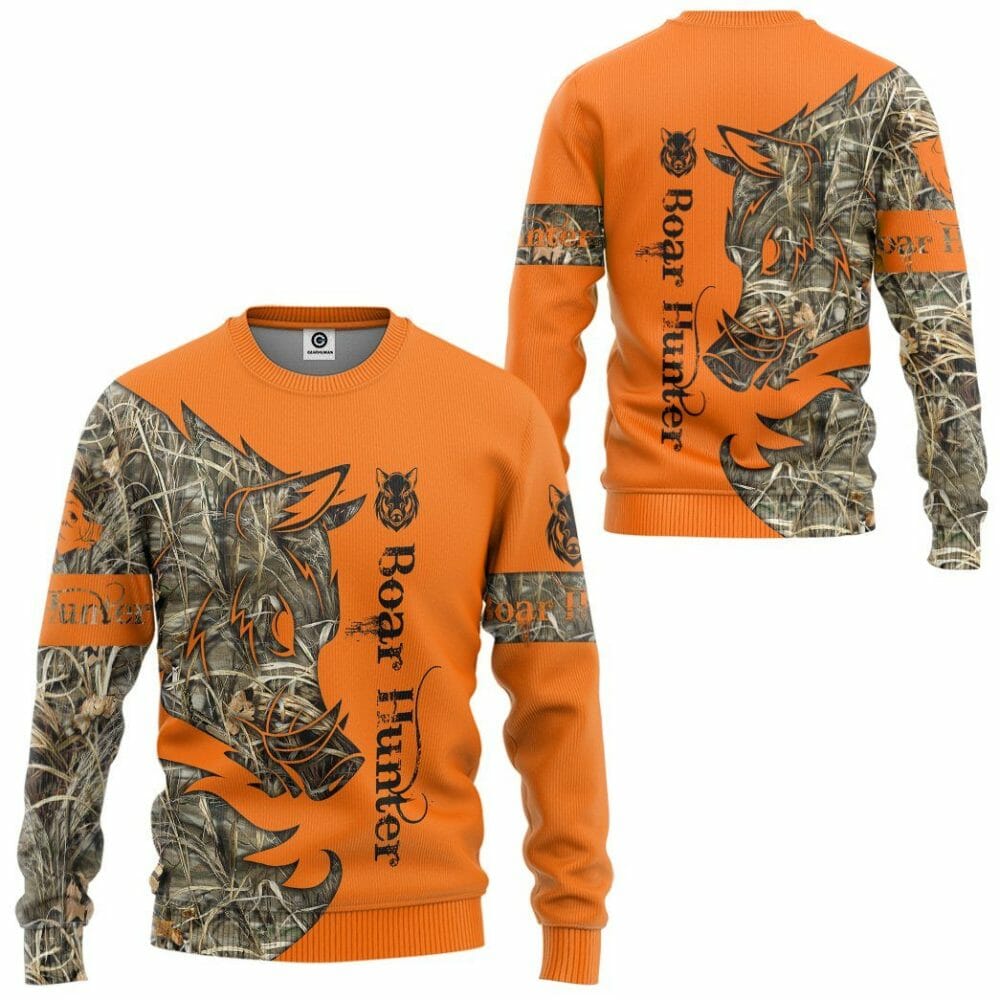 3D Orange Boar Hunter Saincheaptha Tshirt Éadaí Cochaill