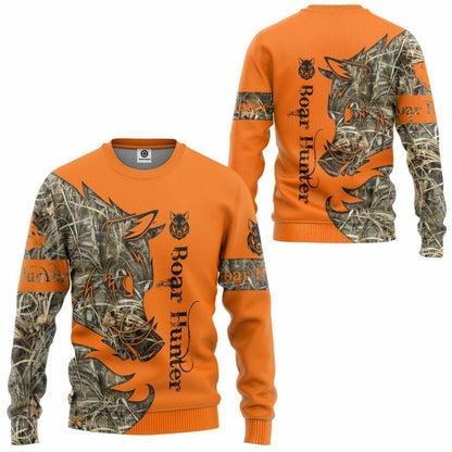 3D Orange Boar Hunter Saincheaptha Tshirt Éadaí Cochaill
