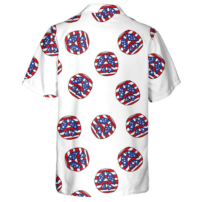 Sign Of Peace With The Flag Of America Pattern Hawaiian Shirt, Hawaiian Shirt Gift, Christmas Gift