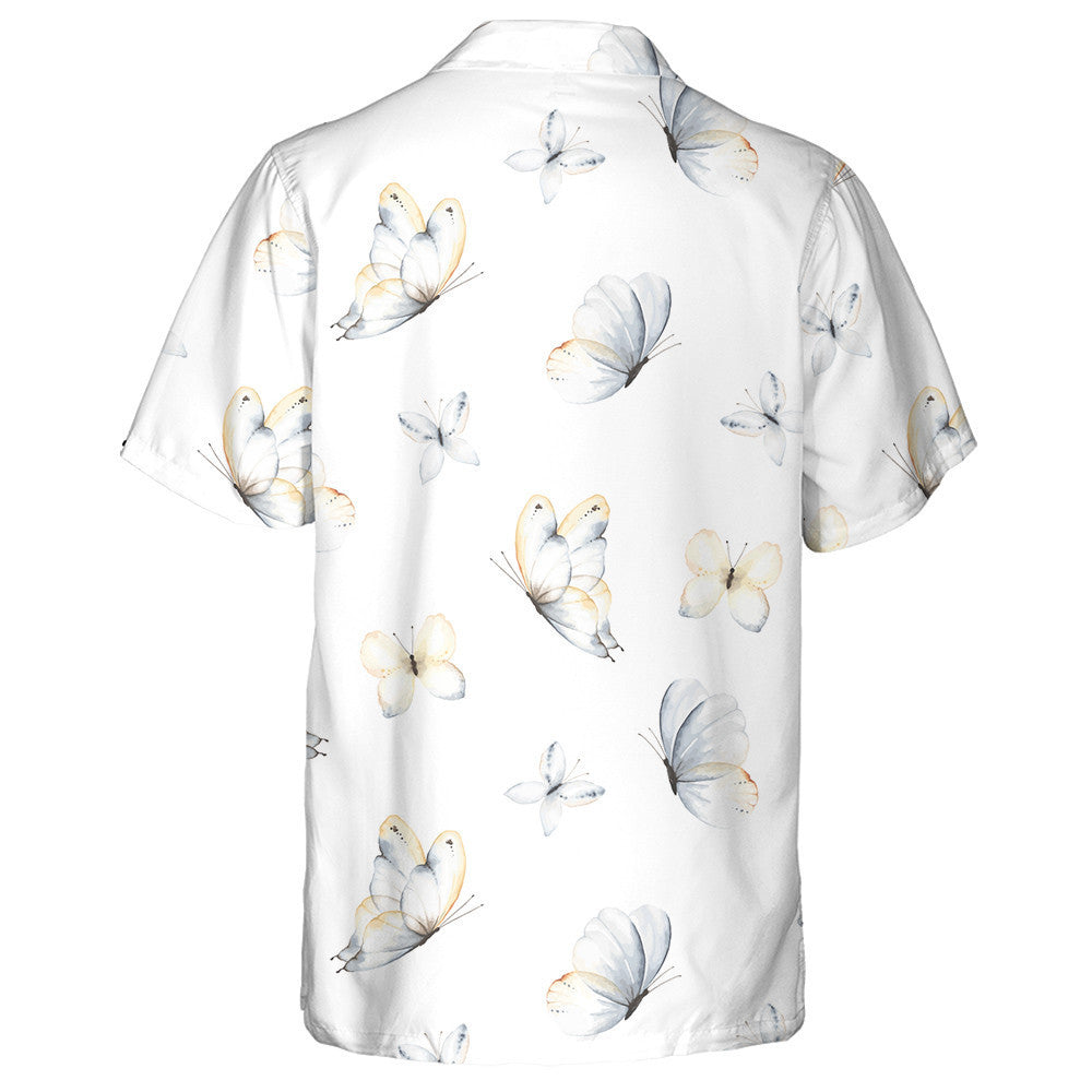 Flying Gentle Butterflies Blue And Indigo Colors Hawaiian Shirt, Hawaiian Shirt Gift, Christmas Gift