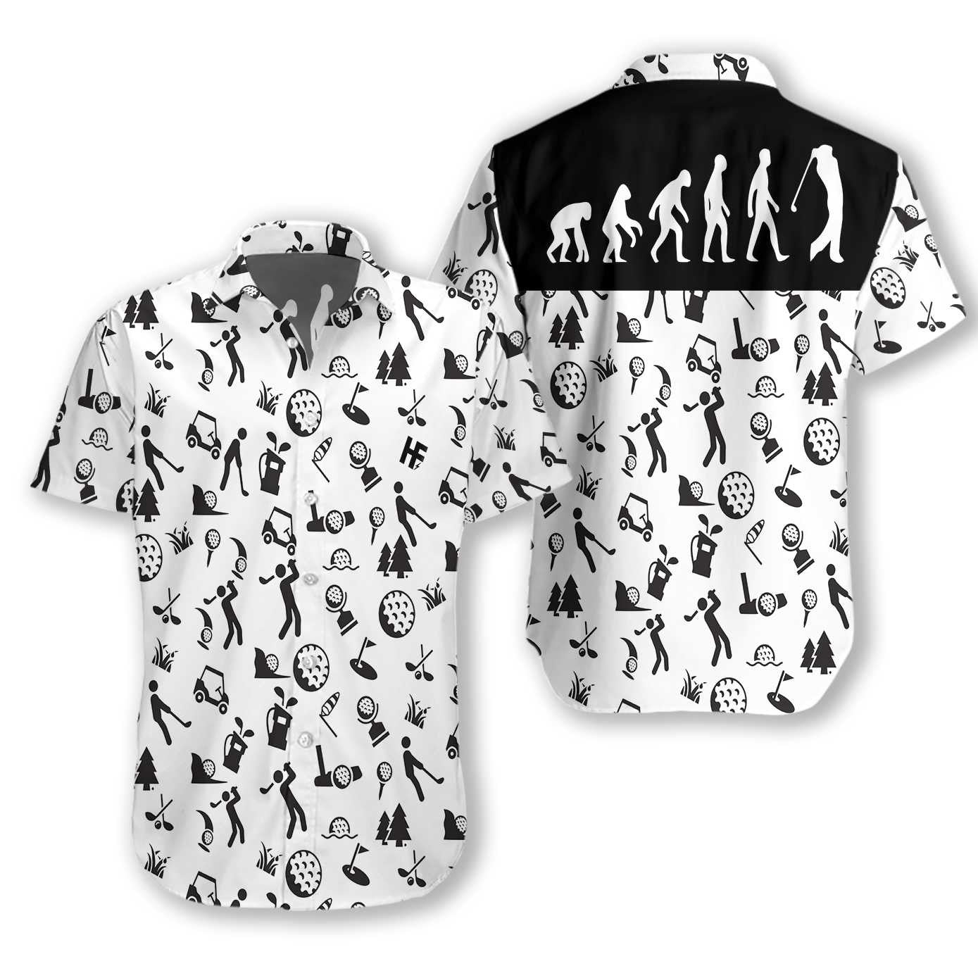 Golf Evolution The Love Of Sport Design Hawaiian Shirt, Hawaiian Shirt Gift, Christmas Gift