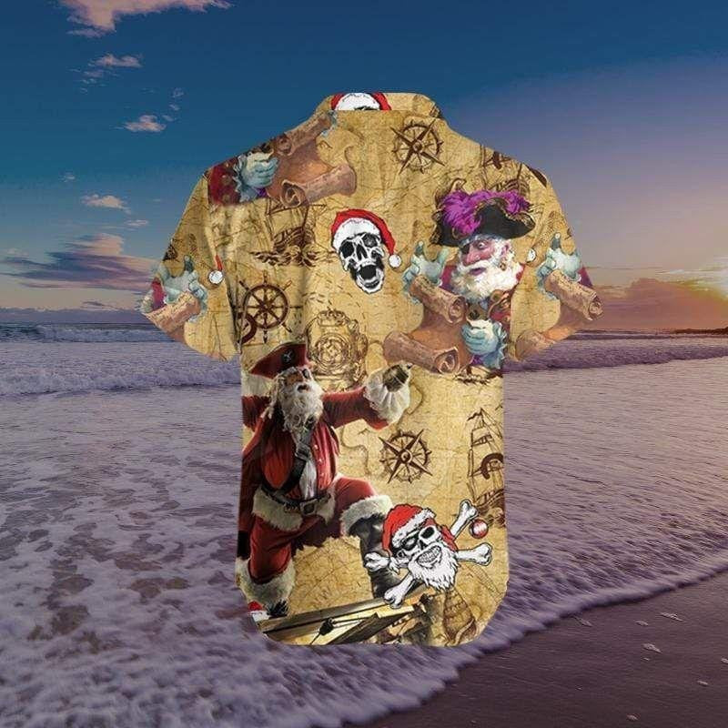 Cool Pirate On Christmas Design Hawaiian Shirt,Hawaiian Shirt Gift, Christmas Gift