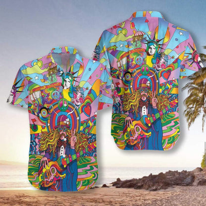 Bain sult as Na Rudaí Beaga Hippie Cúlra Tropical Dearadh Léine Haváís, Bronntanas Léine Haváís, Bronntanas Nollag