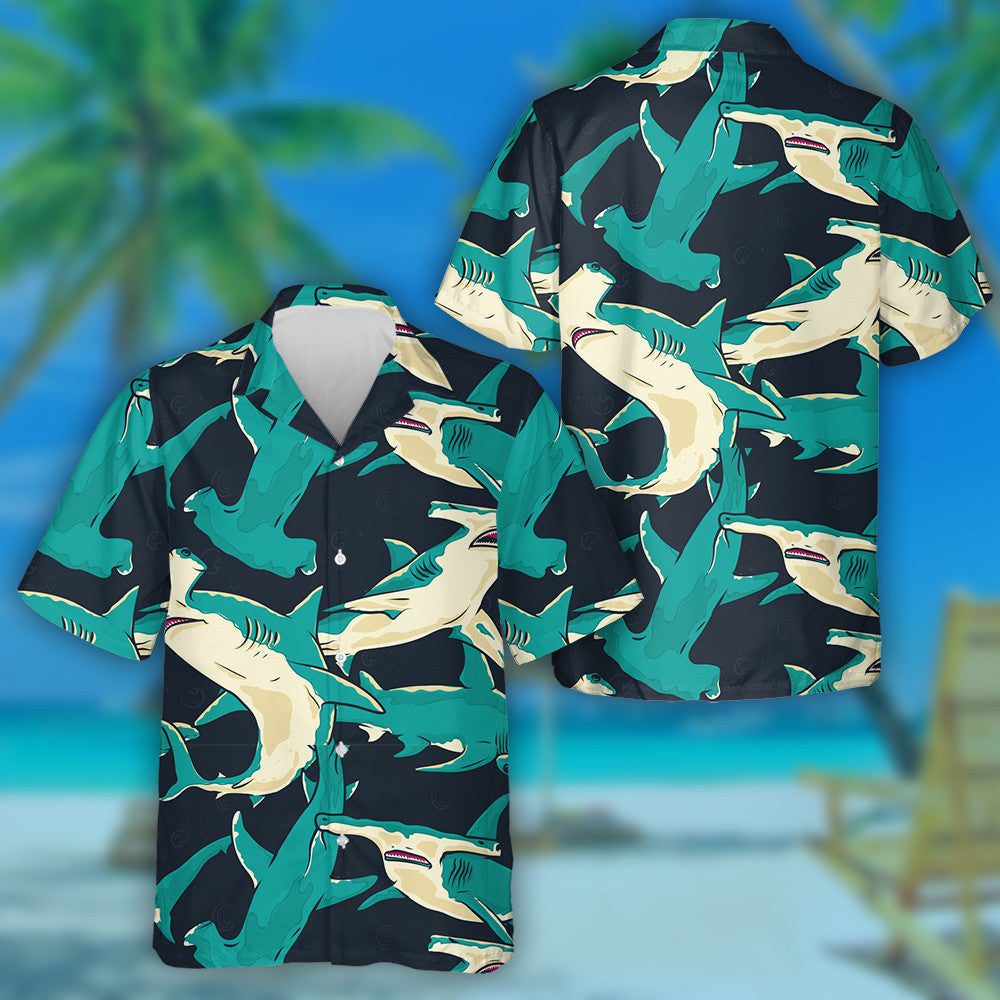 Siorcanna Ceann Hammer Gorm ag Snámh Faoin Farraige Dear Léine Haváí, Bronntanas Léine Haváíais, Bronntanas Nollag