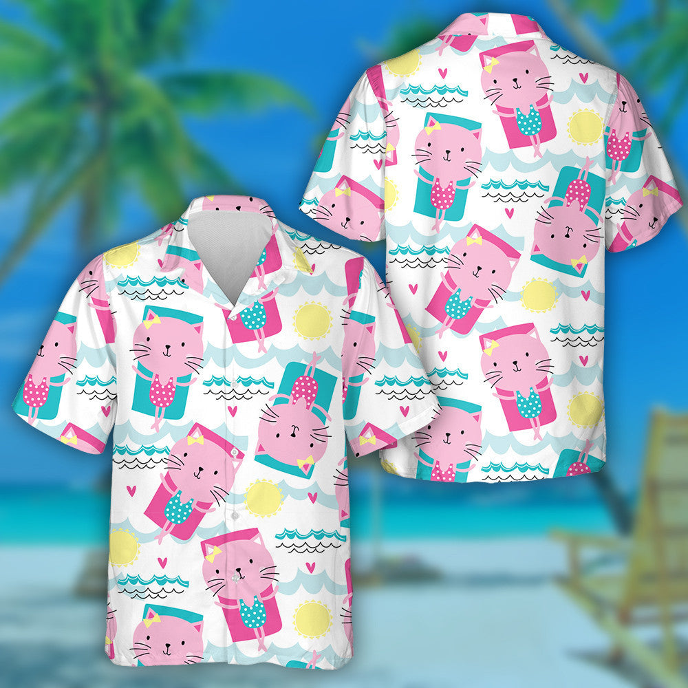 Cat Greannmhar ar Aer ar Snámh Tochta Léine Haváí, Bronntanas Léine Haváí, Bronntanas Nollag