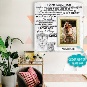 To My Daughter I closed my eyes for just a moment Mother & Daughter Engraved Wood Picture Frame Gift For Mother's Day