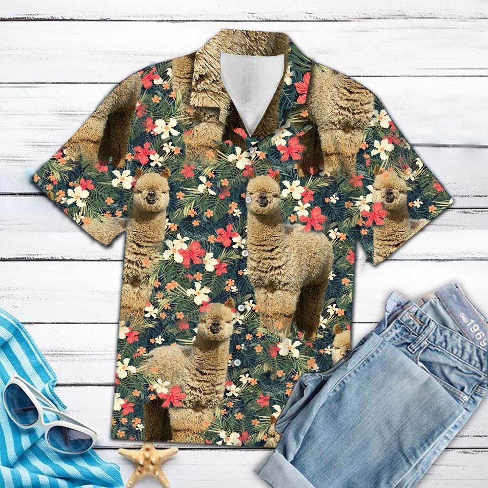 Buy Tropical Alpaca Hawaiian Shirt- Hawaiian Shirts -Hawaiian Shirt Gift, Christmas Gift