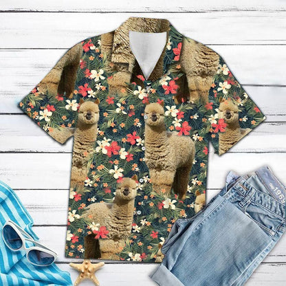 Buy Tropical Alpaca Hawaiian Shirt- Hawaiian Shirts -Hawaiian Shirt Gift, Christmas Gift