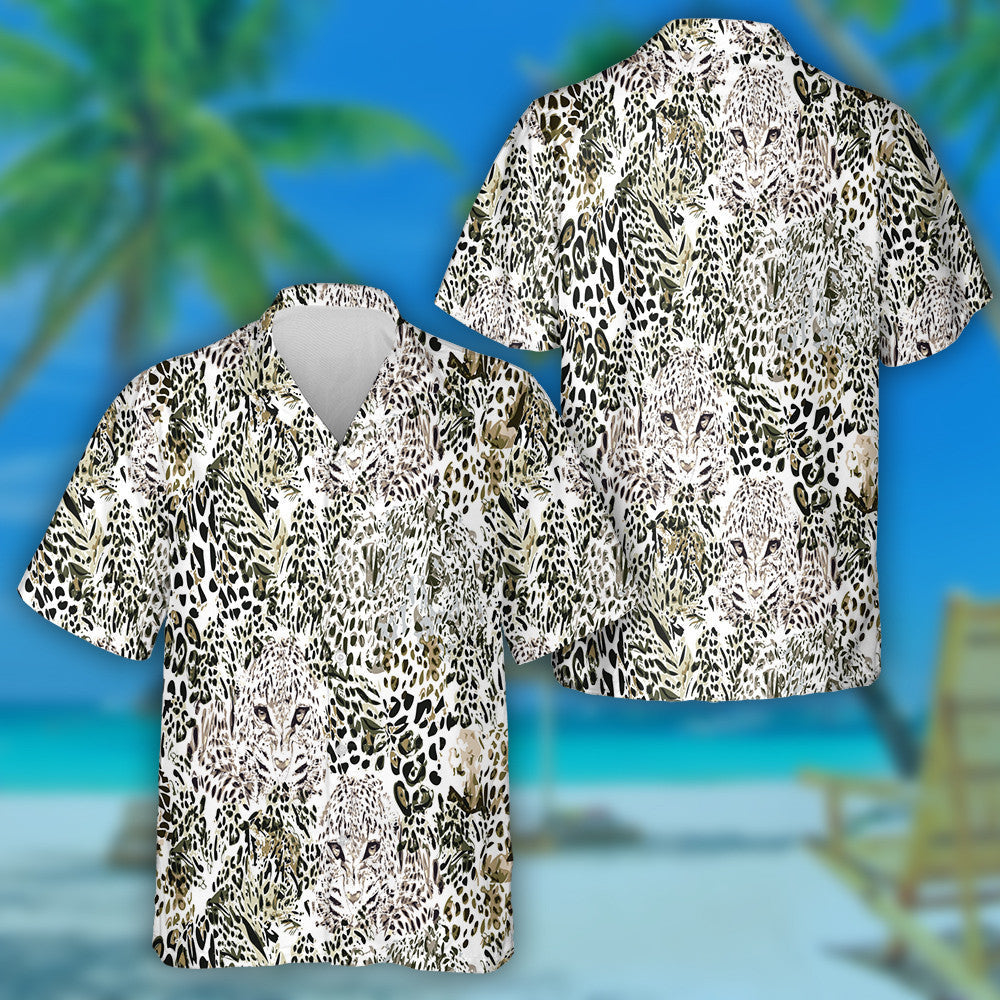 Safari Dreams Grunge Background With Leopard Spots Hawaiian Shirt, Hawaiian Shirt Gift, Christmas Gift