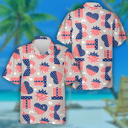 Bronntanas Féileacán Agus Siombail Croí Monacrómach Bratach Amracach Léine haváí, Bronntanas Léine haváí, Bronntanas Nollag