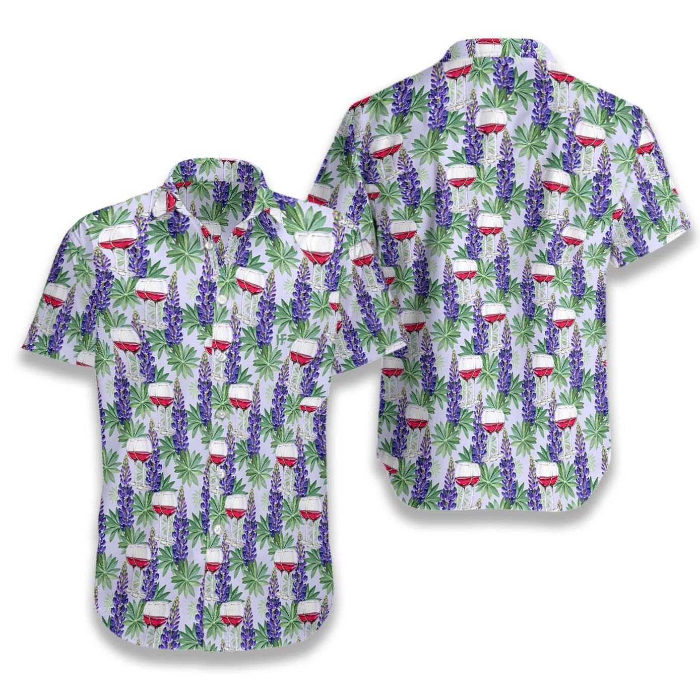 Faint Wine Floral Tree Pattern Hawaiian Shirt,Hawaiian Shirt Gift, Christmas Gift