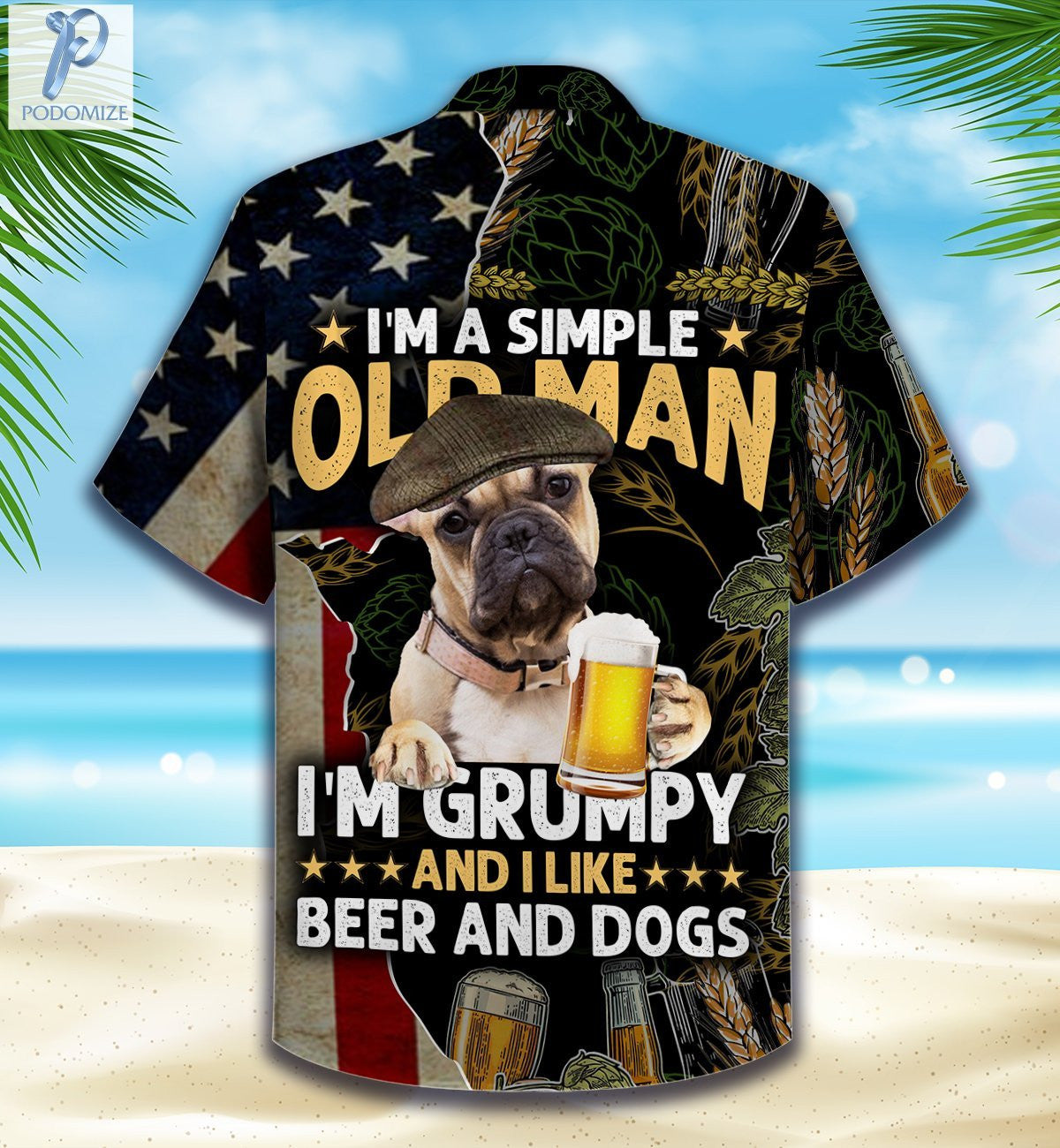 Patrún Bulldog Francach Agus Beoir Léine Haváís, Bronntanas Léine Haváíais, Bronntanas Nollag