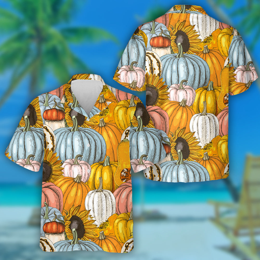 Pumpkin Láimhe Tarraingthe Agus Lusanna Gréine Patrún Oíche Shamhna Shona Léine Haváí, Bronntanas Léine Haváí, Bronntanas Nollag