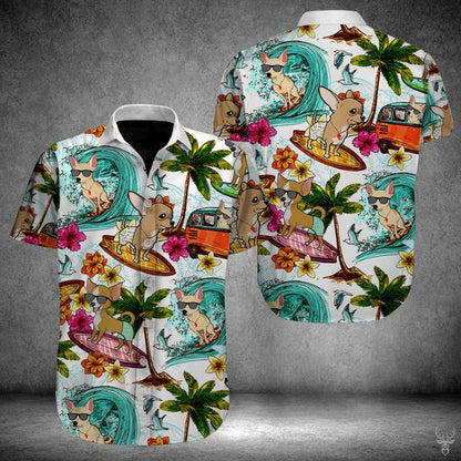 Beach Hawaii Chihuahua Hawaiian Shirt,Hawaiian Shirt Gift, Christmas Gift