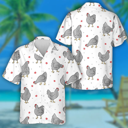 Cearc Sicín Le Suaitheantas Dearg Agus Léine Haváís Bláthanna Beaga, Bronntanas Léine Haváíais, Bronntanas Nollag