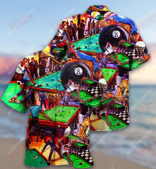 Rack 'Em Up Billard Unisex Léine Haváís Muinchille Gearr Samhraidh Léinte Haváís Saincheaptha Léinte haváíais d'Fhir, Bronntanas Léine Haváís, Bronntanas Nollag