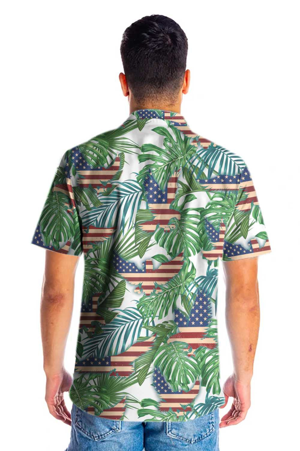 USA Flag Design Hawaiian Shirt Tropical American Eagle,Hawaiian Shirt Gift, Christmas Gift