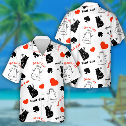 Cait Greannmhar Dubh Agus Bán Rámhainní Agus Croí Léine Haváís, Bronntanas Léine Haváíais, Bronntanas Nollag