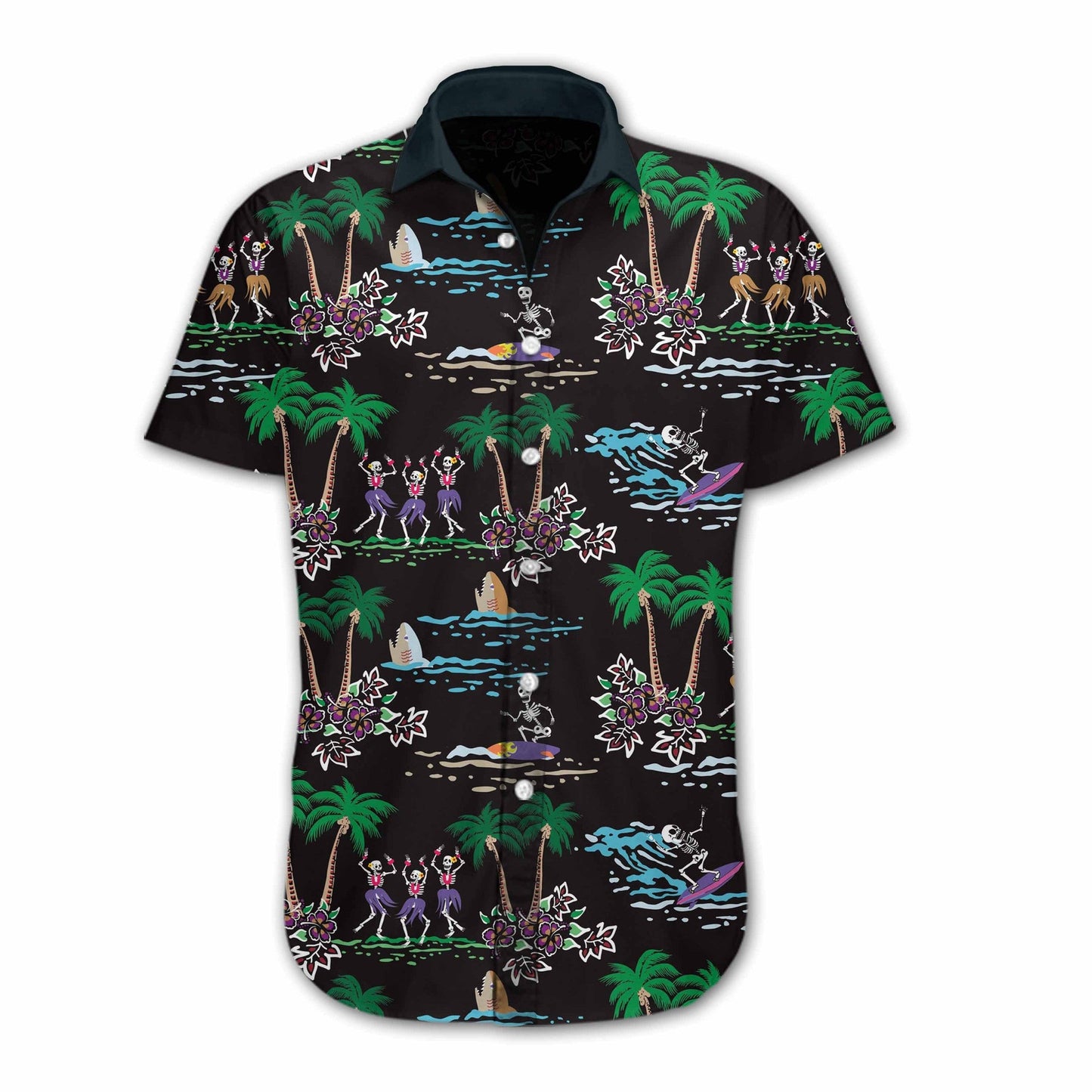 Skeleton Beach At Night Design Hawaiian Shirt,Hawaiian Shirt Gift, Christmas Gift