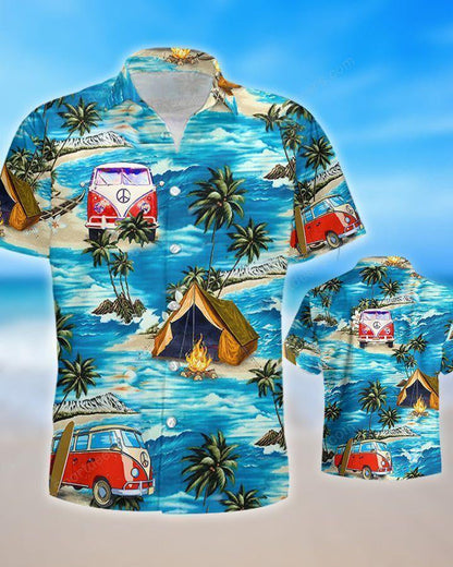 Dearadh Campála Nóiméad Shona Ag Léine Álainn Trá Haváís, Bronntanas Léine Haváíais, Bronntanas Nollag